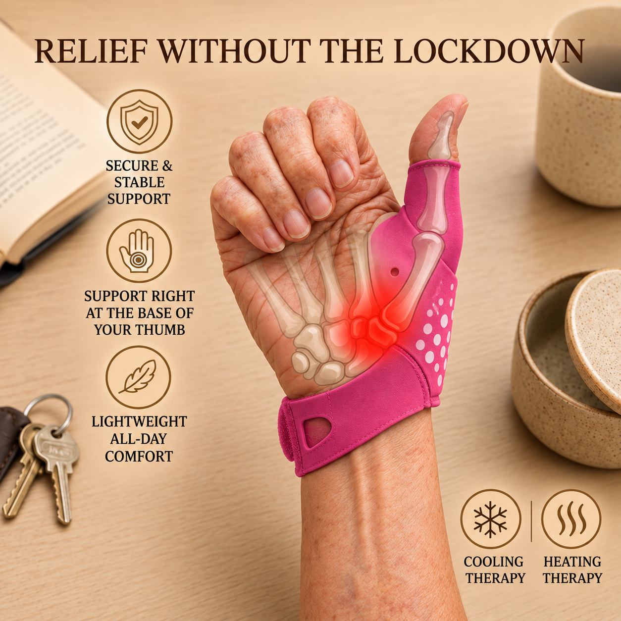 Thermacompress Knitting Wrist Brace